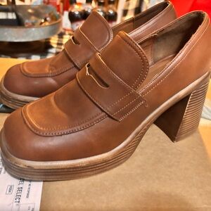 Brown Leather Women's Loafers